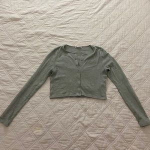 mint green crop sweater top ZARA